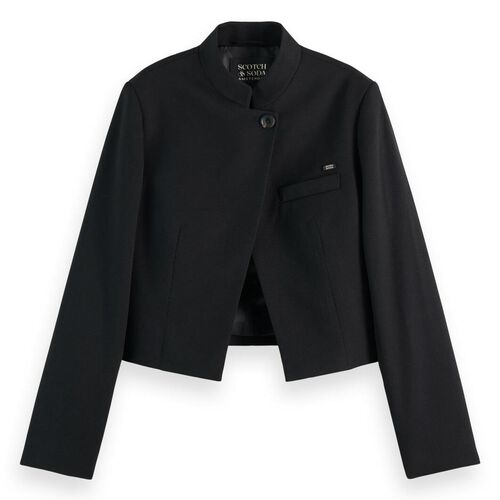 Scotch & Soda Cropped Tailored Gabardine Blazer